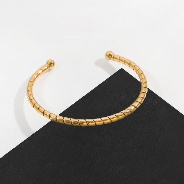

bangle 2021 women's wrist bracelets gold-plated stainless stee opening adjustable bangles trendy simple style accessories holiday gifts, Black