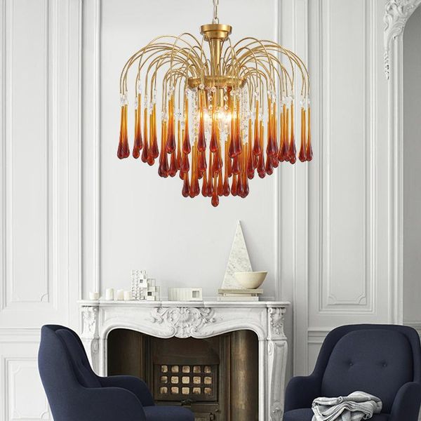 

pendant lamps vintage italian water drop glass chandelier classical french living room bedroom aisle entrance cloakroom lamp