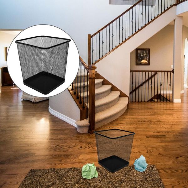 

waste bins 1pc bathroom trash can iron garbage container household paper basket