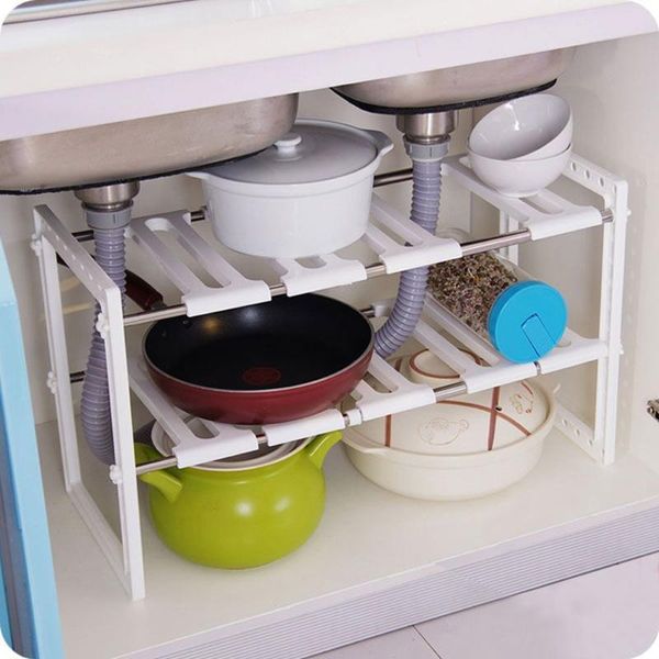 

'the ' classic korean-style stainless steel multi-functional kitchen sink rack white 889 hooks & rails