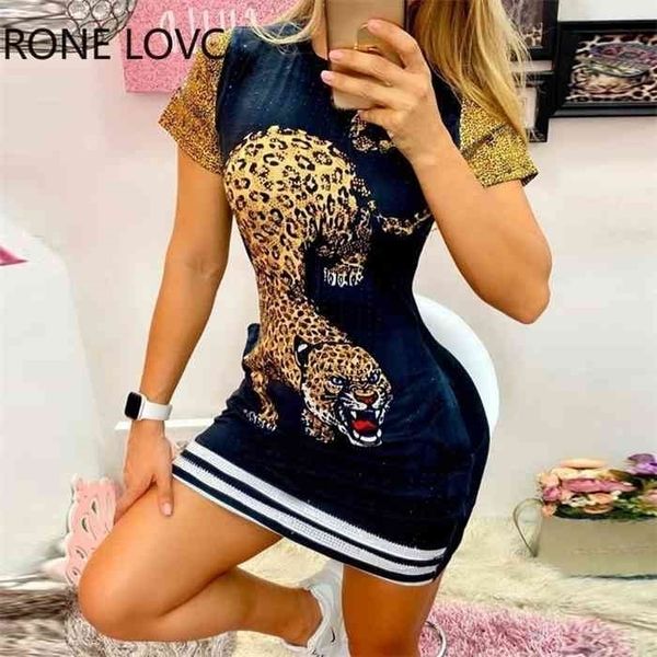 

women tiger print short sleeve casual dress summer mini elegant dress, Black;gray