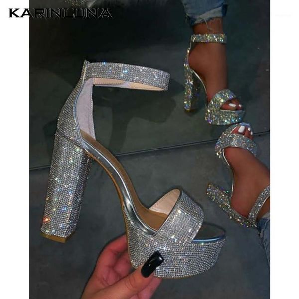 

sandals fashionable shoes women drop ins crystal platoform ankel straps extremely high heels sliver pumps1, Black