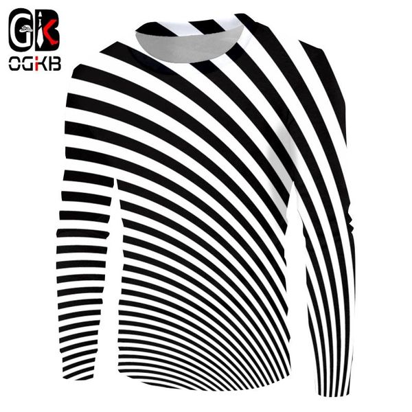 

women's hoodies & sweatshirts ogkb lady loose trend 3d printed fnny colorful and stripes lines casual big size 5xl girl coat, Black