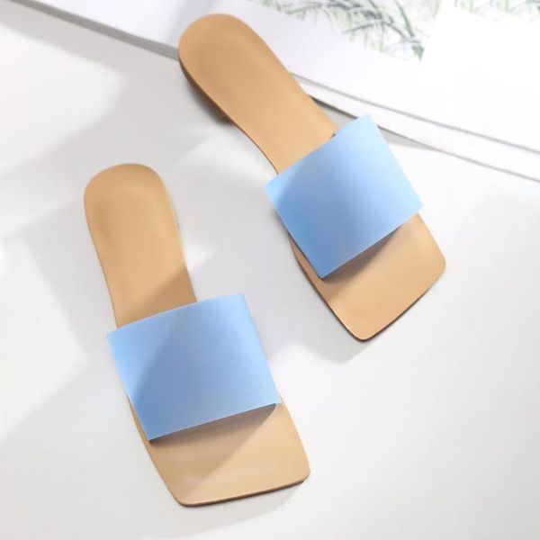 

fresh and simple ladies slippers 2021 summer candy color flat sandals jelly series women shoes, Black