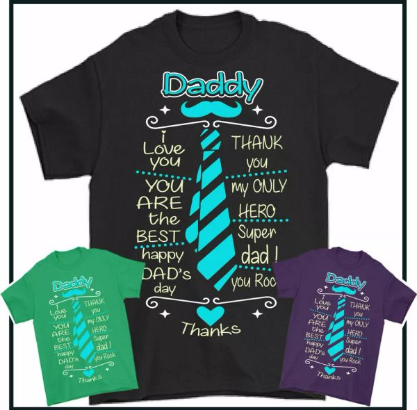 

dad tie t-shirt, father day gift t-shirt for him daddy happy fun, White;black