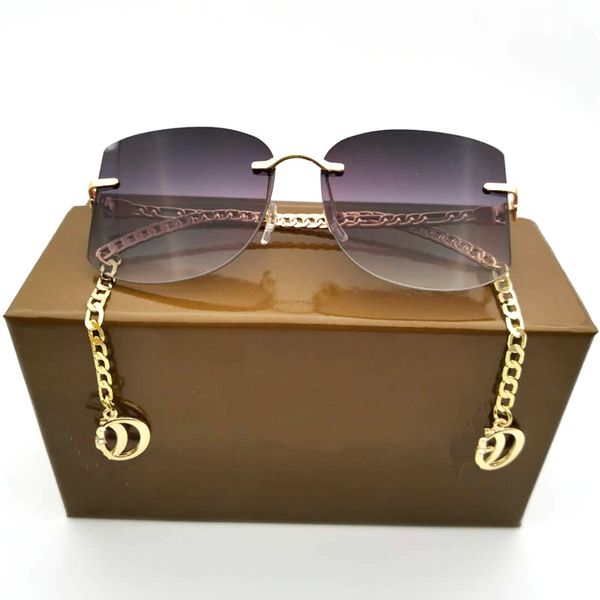 

2021 sqaure sunglasses gold chain luxury brand designer sun glasses women fashion big shades uv400 vintage eyewear gafas goggle, White;black