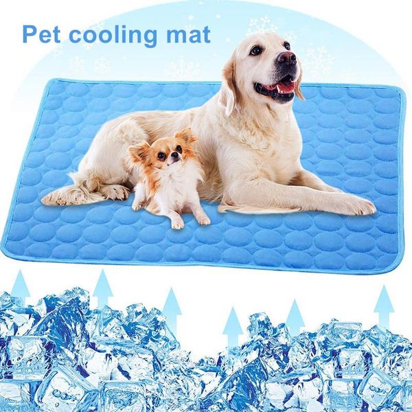 

kennels & pens dog cooling mat pet cat chilly summer cool bed pad cushion indoor seat ice silk blanket puppy