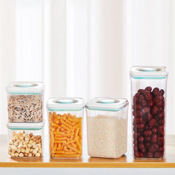 

storage bottles & jars 750/1400/2400ml food container plastic kitchen refrigerator noodle box multigrain tank transparent sealed