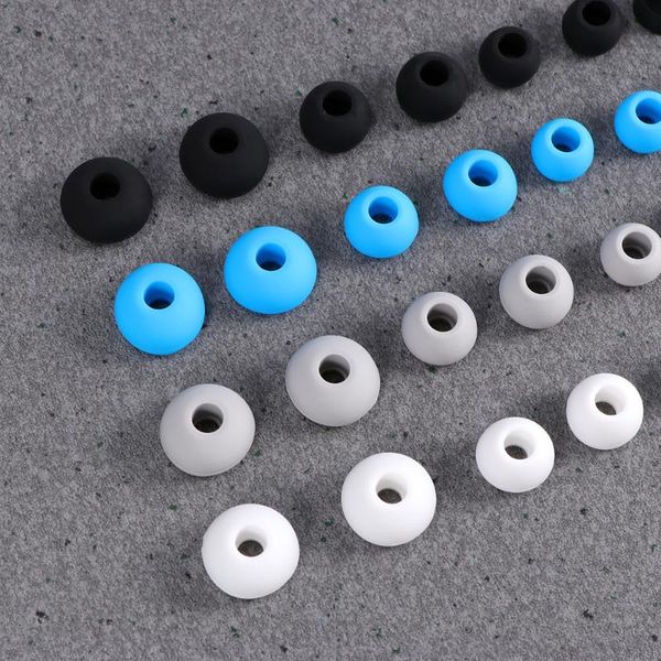 

32pcs silicone earphone caps anti slip earbuds headphone accessories compatible for 3 (black+white+grey+blue) cell phone anti-dust gadgets