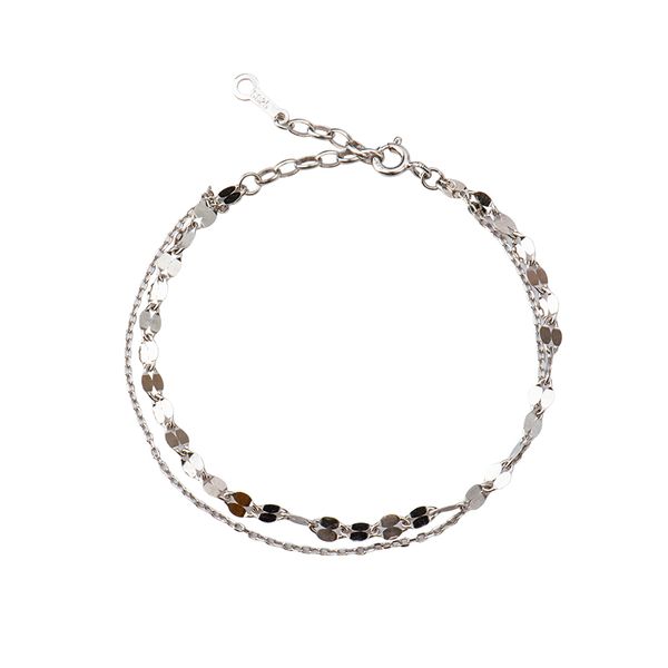 

sparkling double niche design girlfriends bracelet female han edition student contracted web celebrity wind transport bracelet, Silver