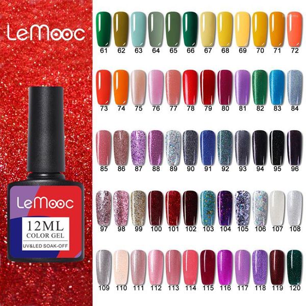 

12ml nail polish gel shiny glitter sequins colorful soak off uv led art manicure varnish lacquer lm61-lm1201, Red;pink