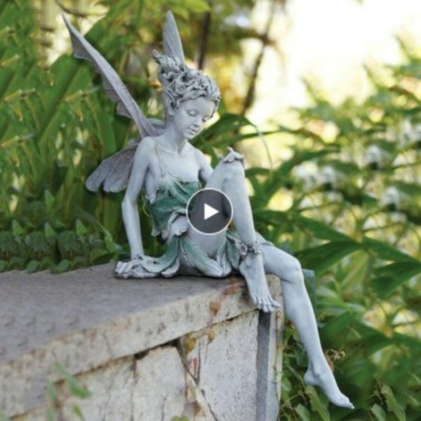 

tudor and turek sitting fairy statue garden ornament resin craft landscaping yard outdoor sculptures decoration home decorations