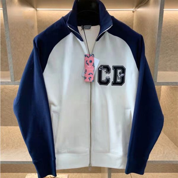 

verified correct version d home embroidery cd zipper sweater [480g] coat temperament men's and women's original quality, Black;brown