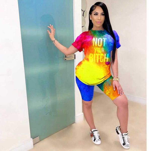 

plus size woman two outfit tracksuit summer clothes for women 2021 matching s jogging femme biker shorts set, Black;white