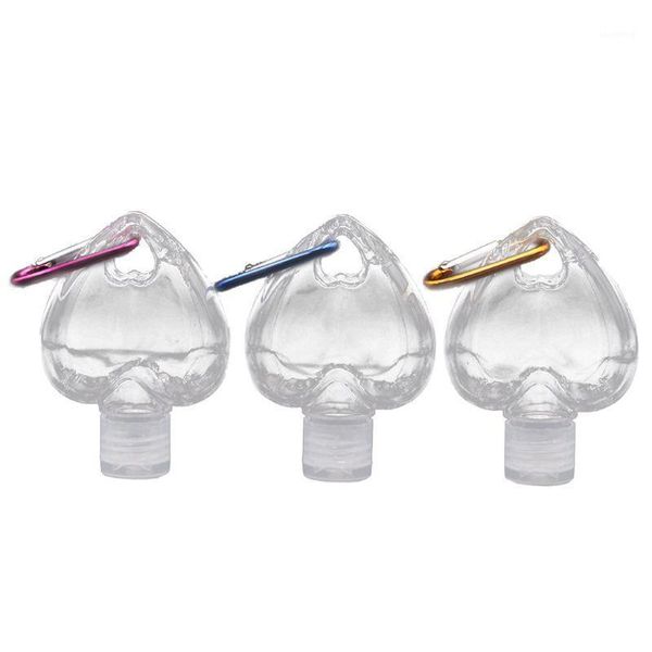 

5pcs 50ml reusable portable heart alcohol spray bottle travel small keychain storage bottles & jars