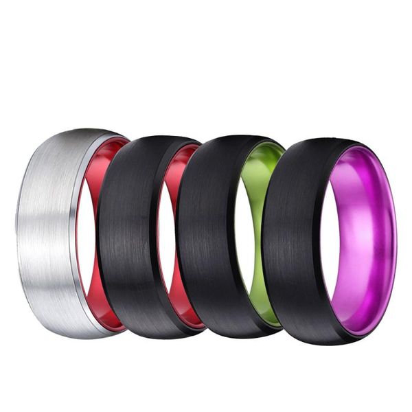 

8mm wedding rings two-tone tungsten carbide for male female diy custom engrave your sport logo unique ring you cluster, Golden;silver