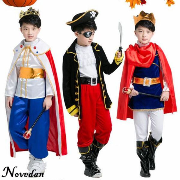 

anime costumes halloween child costume boy king prince pirate costume kids clothes set outfit party cosplay costume, Black