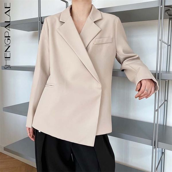 

women gray big size asymmetrical blazer notched collar long sleeve loose jacket fashion spring autumn 1dd560 210427, White;black