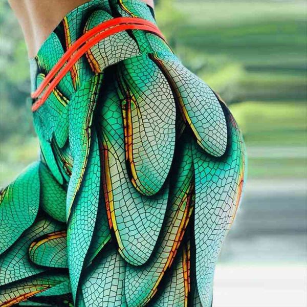 

summer women leggings feathers 3d printed women fitness activewear elastic mid waist trousers dropshipping, Black