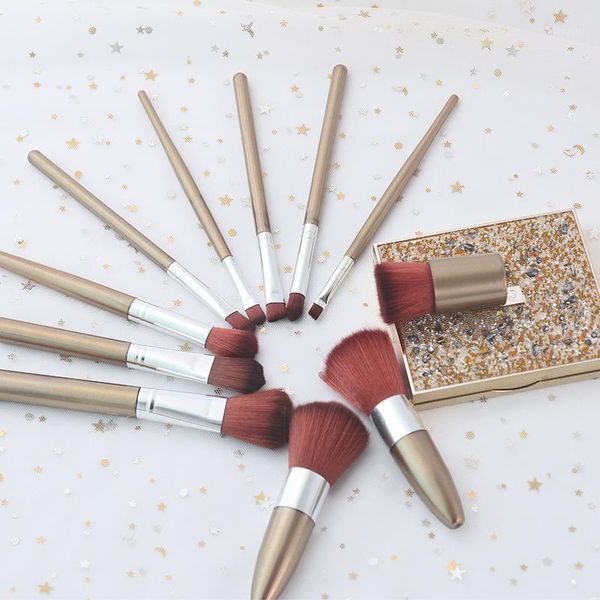

colors 11 pcs profession makeup brush set nylon wool with plastic handle eye shadow eyebrow cosmetic tool1