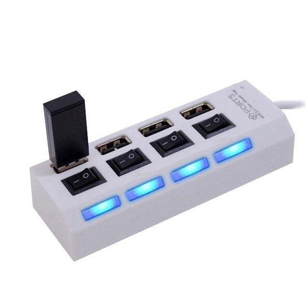 

hubs portable 4 ports high speed usb 2.0 hub mini 480 mbps on/off switch splitter adapter for pc laptop