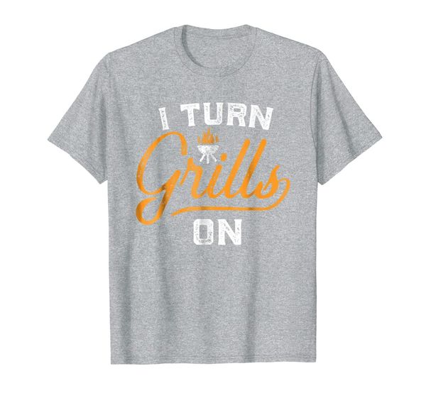 

funny barbecue shirt - i turn grills on bbq gift for dad, White;black
