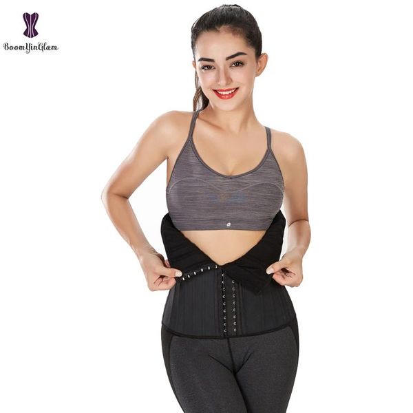 

women's shapers height 11.61" women underbust latex sport girdle 25 steel bones slimming corset workout body shaper waist trainer, Black;white