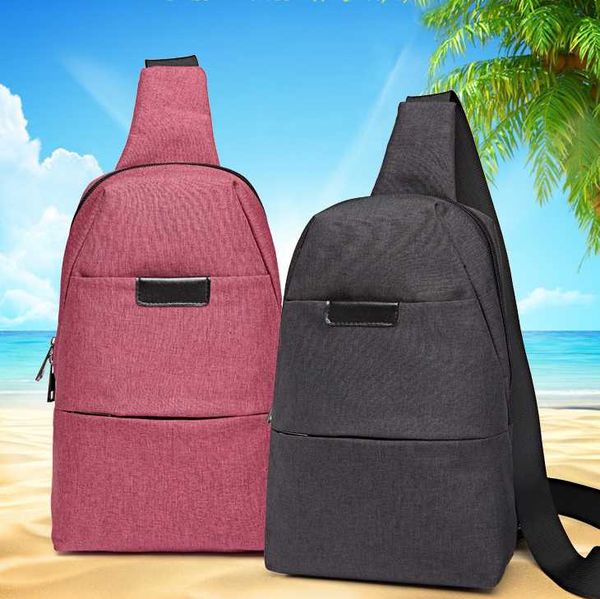 

casual motion men's belt bag high capacity travel chest waterproof bags for men zipper shoulder solid waist