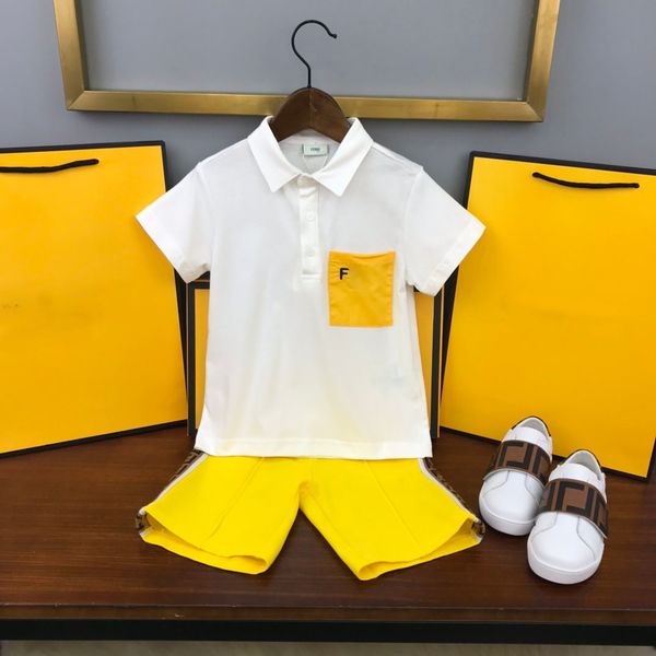 

fashion designers clothes kids sets fen summer baby clothes print boys polo shirts great ff quality boy short set retro children suit sport, White