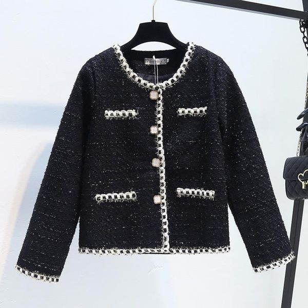 

women's jackets autumn women fashion chic black short jacket o neck long sleeve elegant single breast coat vintage slim twee windbreake, Black;brown