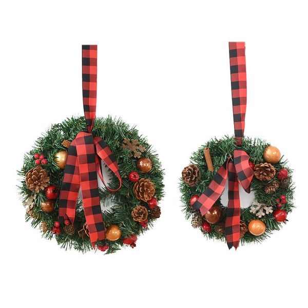 

decorative flowers & wreaths simulated natural pineal red fruit door decoration wreath vivid and lifelike 35cm/25cm warm gift home farmhouse
