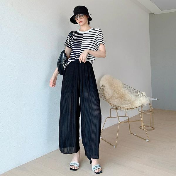 

women's t-shirt women spring / summer 2021 striped round neck, White