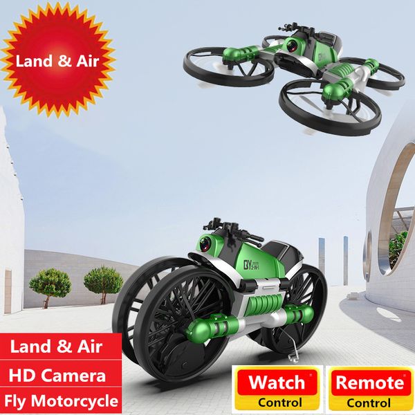 

motorcycle & aircraft 2 in 1 land air rc flying motorcycle gesture watch control remote control wifi fpv drone with hd camera