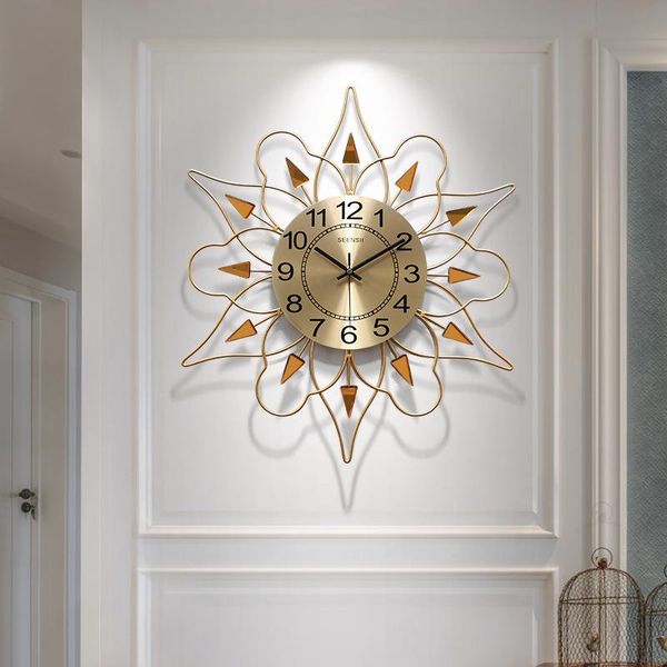 

wall clocks simple light luxury wind clock living room creative silent art fashion