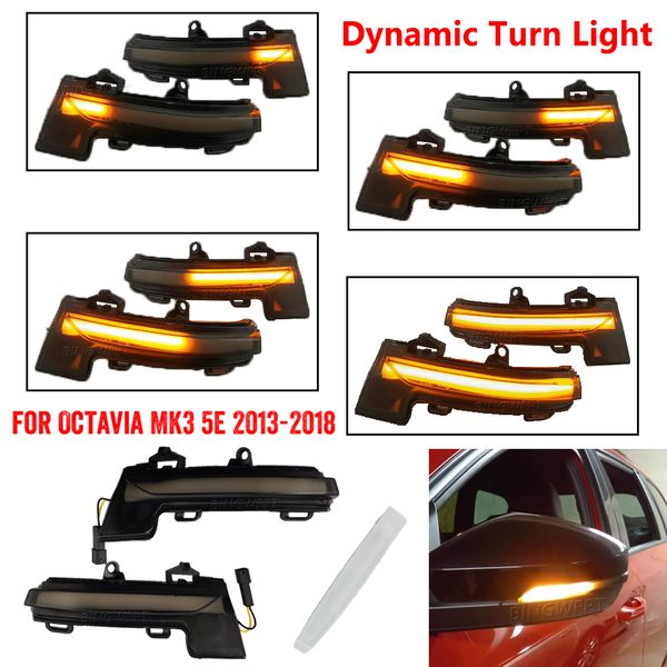 

for skoda octavia mk3 a7 5e 2013 2014 2015 2016 2017 2018 2019 rearview mirror blinker indicator led dynamic turn signal light