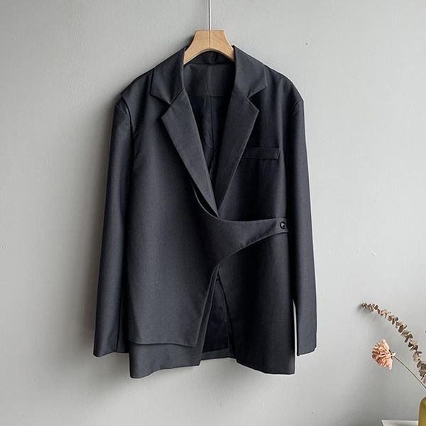 

women's suits & blazers [ewq] early autumn coat women solid color casual irregular korean personalized small blazer female tide 2021 16, White;black