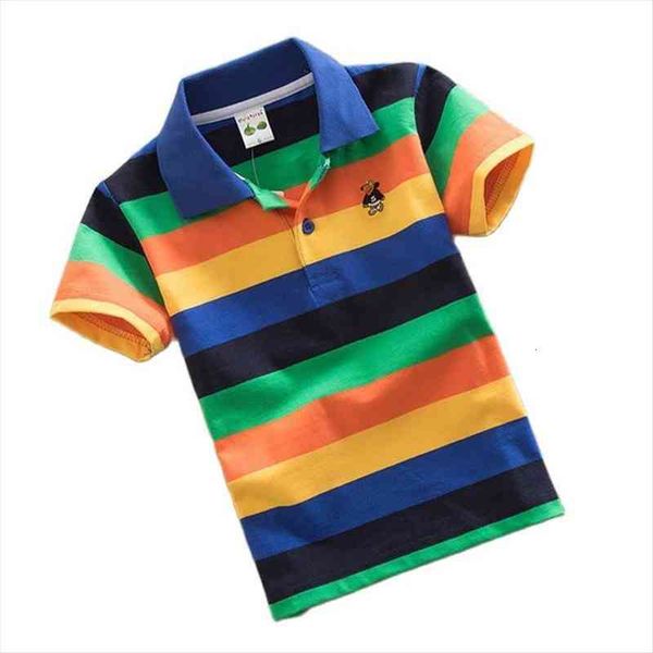 

baby boy polo shirt 2 15 years teenagers summer kids children toddler short sleeve shirts stripes fashion cotton clothing, Blue