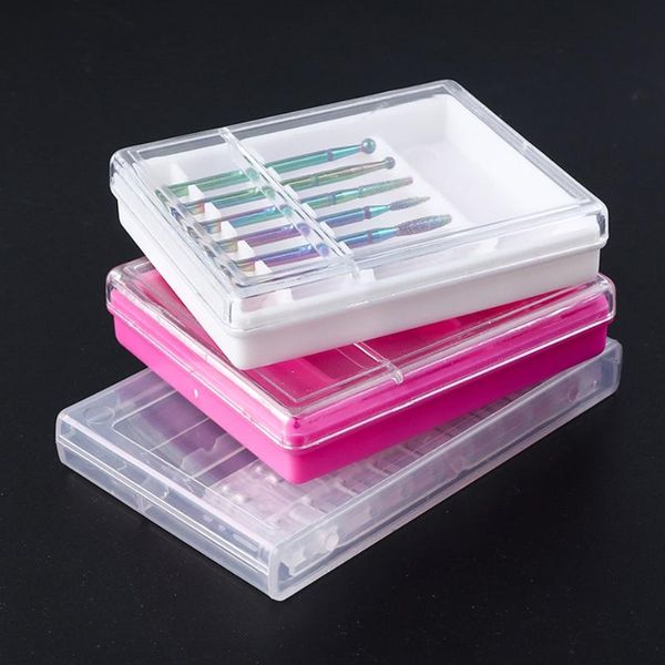 

nail art equipment 1/6/10/20 hole bits acrylic storage box empty shelf display container clipper milling machine manicure accessories, Silver