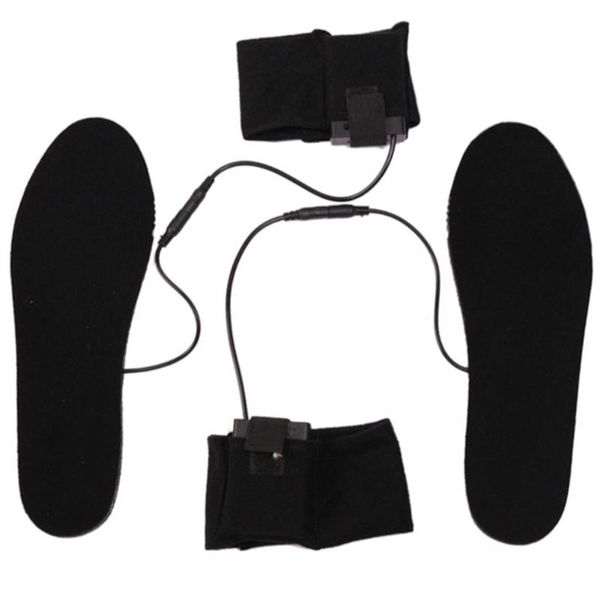 

shoes materials 1 pair carbon fiber insoles ultra-thin accessories battery powered winter warm soft outdoor sports foot electric heated shoe, Black