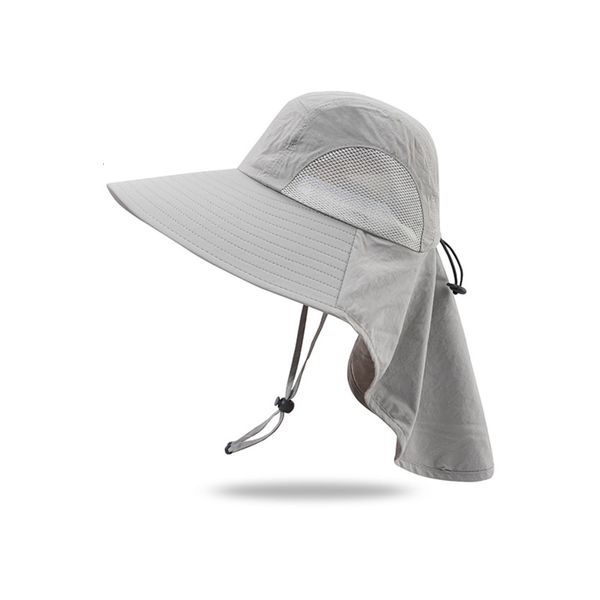 

2021 luxury designer visors multifunctional outdoor climbing fishing tourism hats summer men without protection emmer breathing nek guard ha, Blue;gray