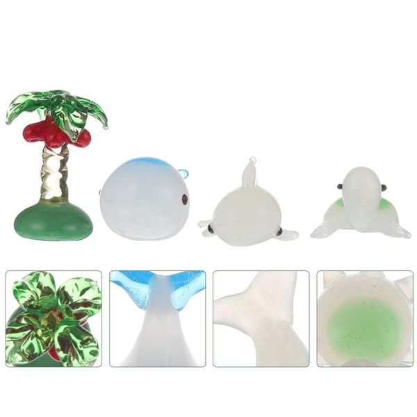 

decorative objects & figurines 4pcs glass deskornament creative crafts tablefigurine