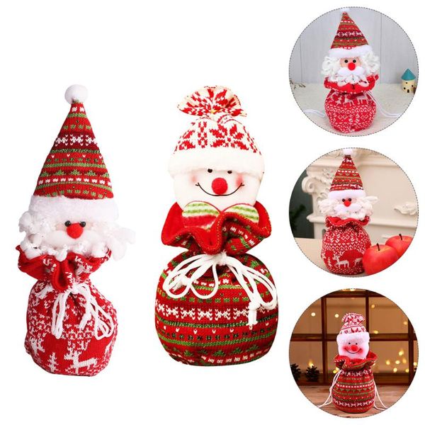 

christmas decorations 1 set 2 pcs candy bags gift children apple (assorted color)