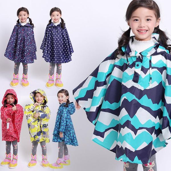 

raincoats drop kids stylish rain poncho waterproof jacket coat for girls boys children's printed thin cape raincoat
