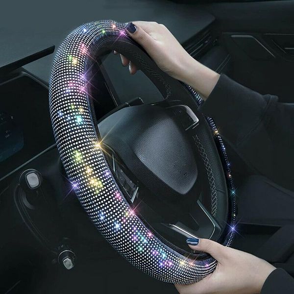 

steering wheel covers car crystal bling rhinestone cover universal 37 38cm suv interior accessories