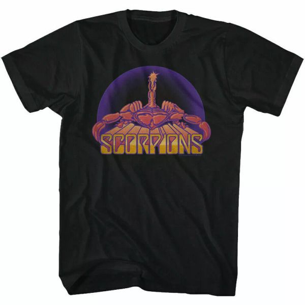 

Scorpions Bright Scorpion T Shirt Mens Licensed Rock N Roll Band Tee Retro Black, White;black