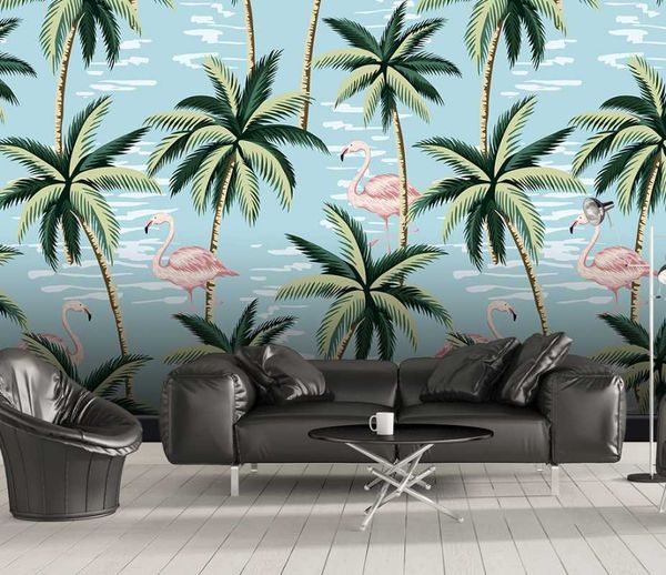 

wallpapers custom background wall tropical leaf plant mural wallpaper 3d for