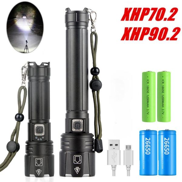 

flashlights torches powerful lights xhp90.2 xhp70.2 ultra bright 18650 zoom led usb rechargeable tactical hand lamp 26650 for cam