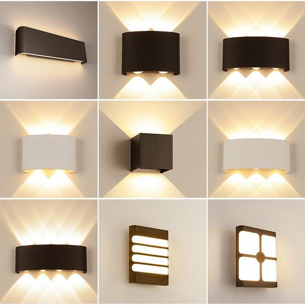 

outdoor wall lamps ip65 led light aluminum waterproof porch lighting garden indoor for bedroom sconce balcony living room