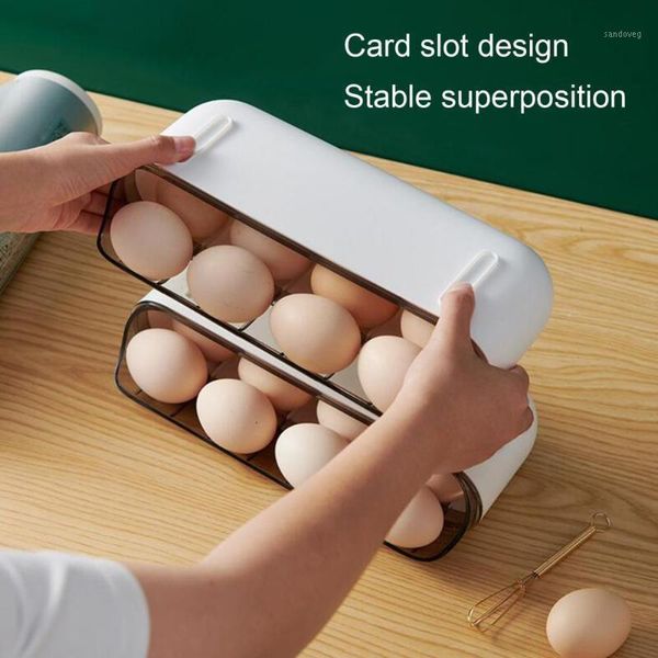 

storage bottles & jars egg organizer useful household fresh box stackable holder