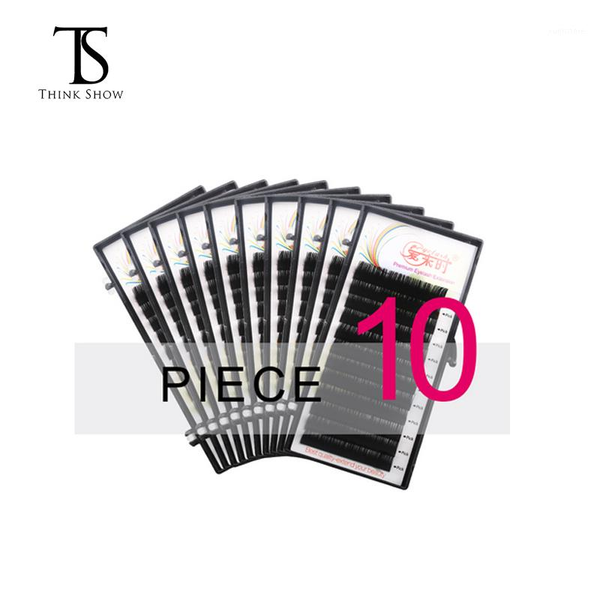 

thinkshow 10pcs/lot b/c/d curl 12lines eyelash extension individual 3d russia silk volume natural long lash1